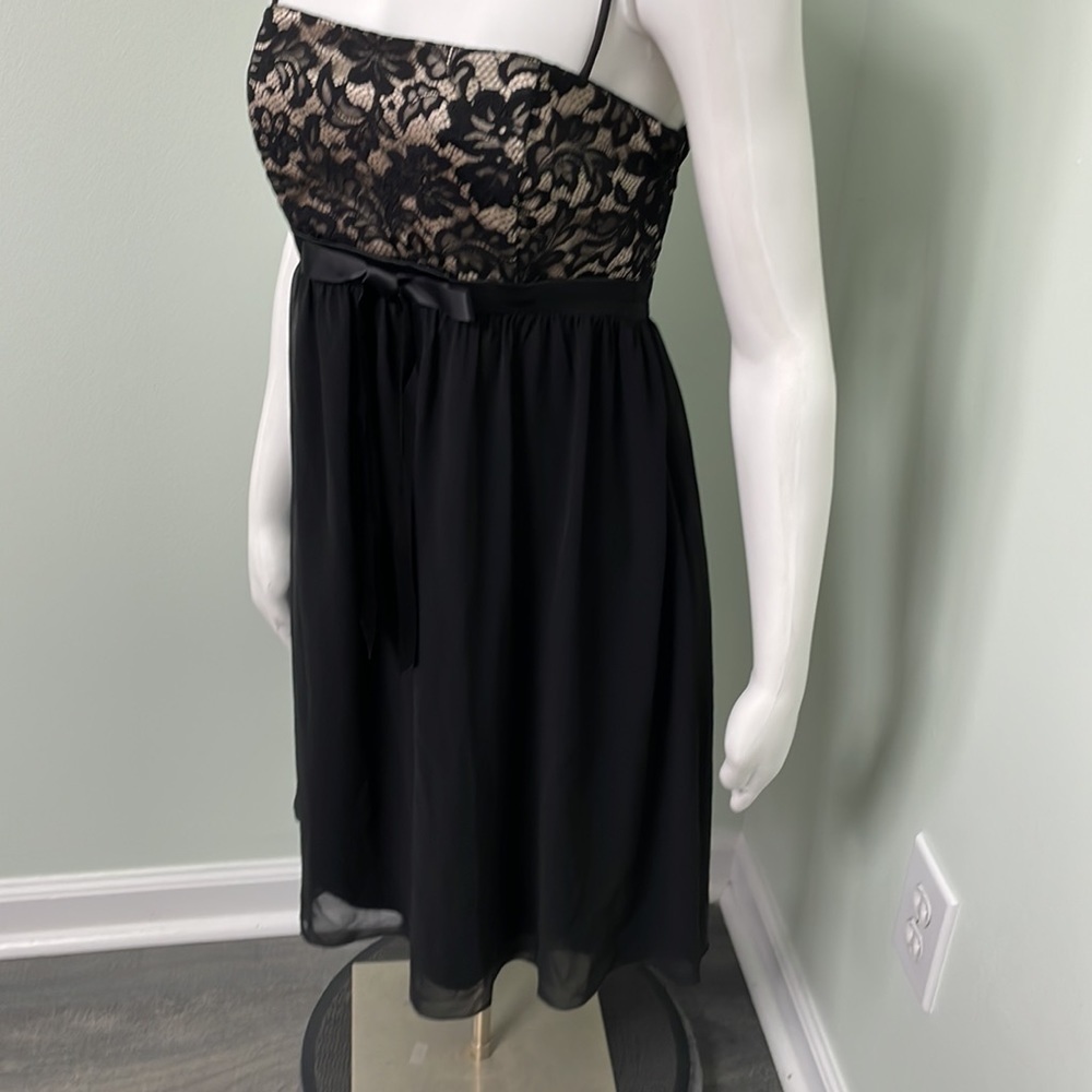Jessica McClintok Vintage Black Lace Spaghetti Strap Dress size 8 - Picture 4 of 8